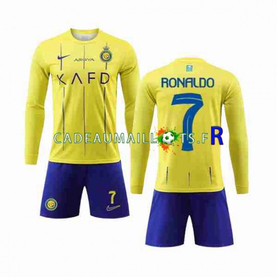 Al-Nassr Maillot avec flocage Cristiano Ronaldo 7 Domicile 2023-2024 ,Tenue Enfant ML