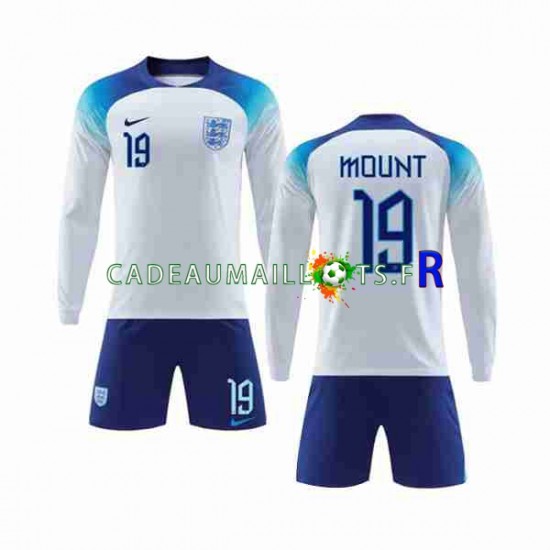 Angleterre Maillot avec flocage Mount 19 Domicile Coupe du Monde 2022 ,Tenue Enfant ML