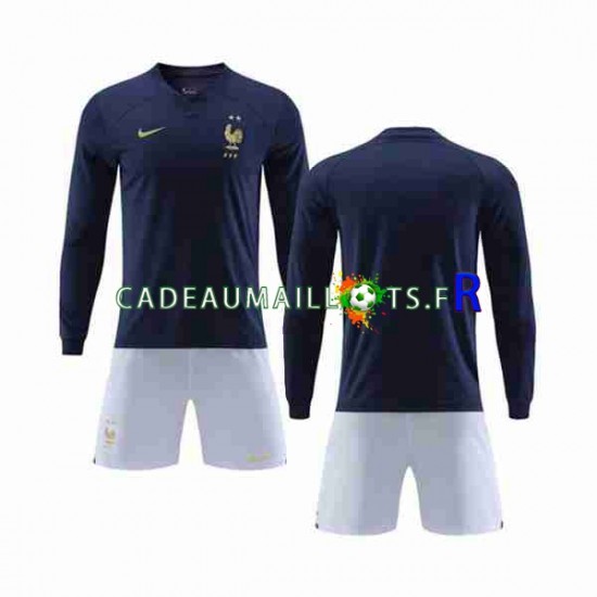 France Maillot avec flocage Domicile Coupe du Monde 2022 ,Tenue Enfant ML