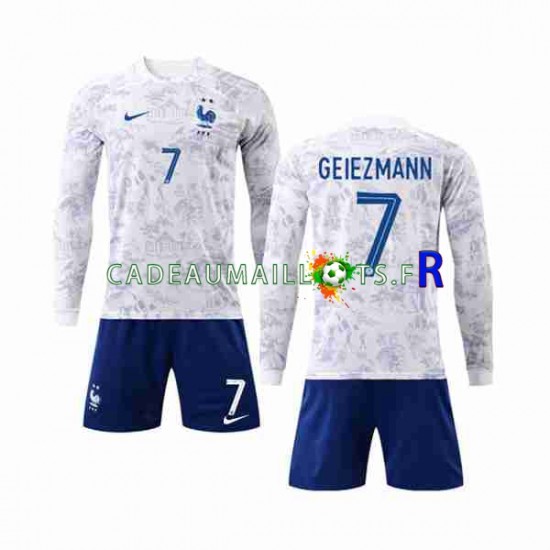 France Maillot avec flocage Griezmann 7 Extérieur Coupe du Monde 2022 ,Tenue Enfant ML