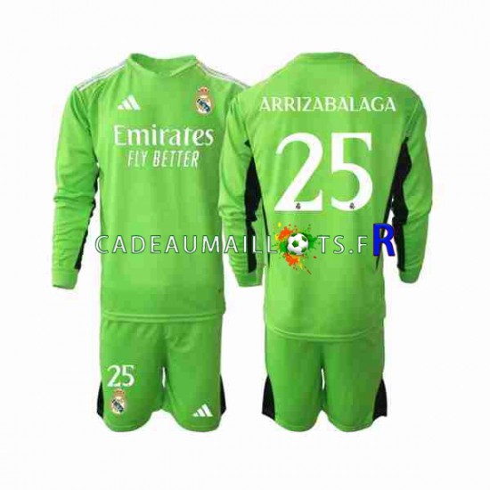 Real Madrid Maillot avec flocage Kepa Arrizabalaga 25 Gardien Domicile 2023-2024 ,Tenue Enfant ML