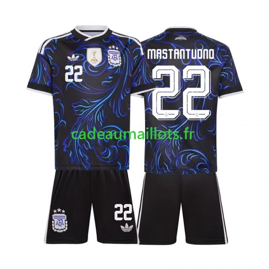 Argentine Maillot avec flocage Franco Mastantuono 22 Extérieur Coupe du Monde 2026 ,Tenue Enfant MC