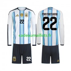 Argentine Maillot avec flocage Franco Mastantuono 22 Domicile Coupe du Monde 2026 ,Tenue Enfant ML