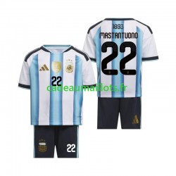 Argentine Maillot avec flocage Franco Mastantuono 22 Domicile Coupe du Monde 2026 ,Tenue Enfant MC
