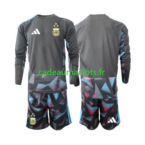 Argentine Maillot avec flocage Gardien Domicile Coupe du Monde 2026 ,Tenue Enfant ML