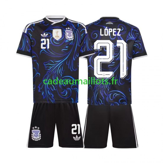 Argentine Maillot avec flocage Jose Manuel Lopez 21 Extérieur Coupe du Monde 2026 ,Tenue Enfant MC