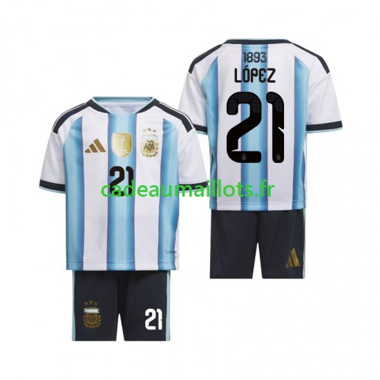 Argentine Maillot avec flocage Jose Manuel Lopez 21 Domicile Coupe du Monde 2026 ,Tenue Enfant MC