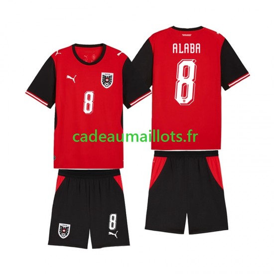 Autriche Maillot avec flocage David Alaba 8 Domicile Coupe du Monde 2026 ,Tenue Enfant MC