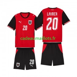 Autriche Maillot avec flocage Konrad Laimer 20 Domicile Coupe du Monde 2026 ,Tenue Enfant MC