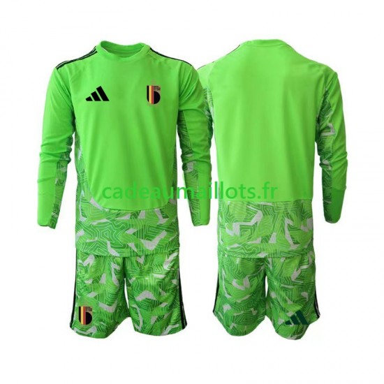 Belgique Maillot avec flocage Gardien 3ème Coupe du Monde 2026 ,Tenue Enfant ML