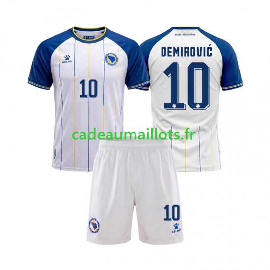 Bosnie Herzégovine Maillot avec flocage Ermedin Demirovic 10 Extérieur Coupe du Monde 2026 ,Tenue Enfant MC