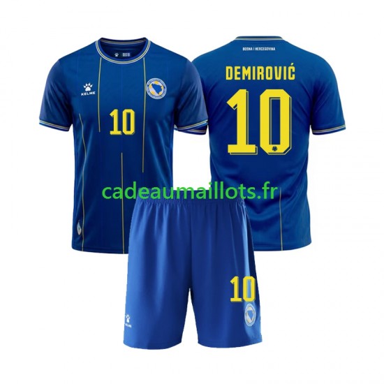 Bosnie Herzégovine Maillot avec flocage Ermedin Demirovic 10 Domicile Coupe du Monde 2026 ,Tenue Enfant MC