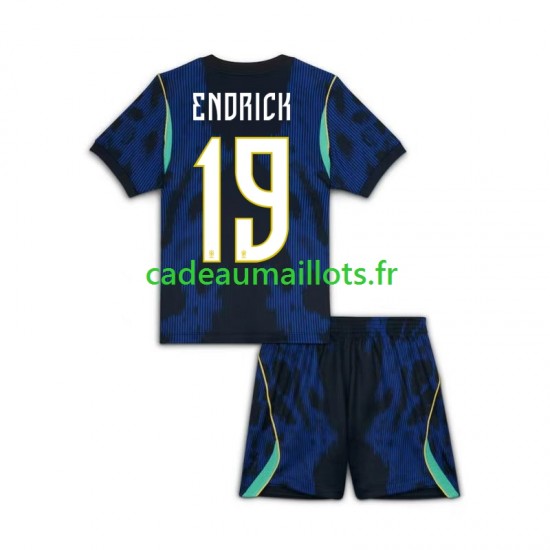 Brésil Maillot avec flocage Endrick 19 Extérieur Coupe du Monde 2026 ,Tenue Enfant MC