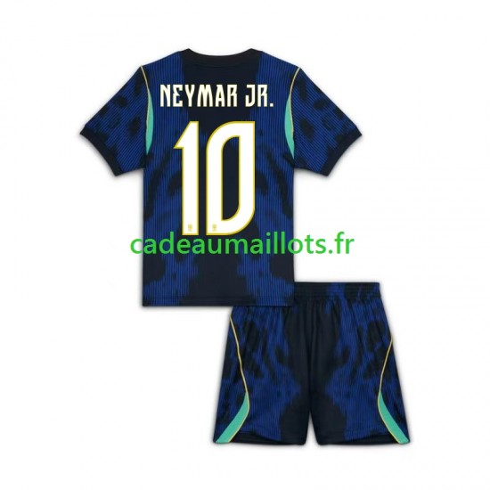 Brésil Maillot avec flocage Neymar JR 10 Extérieur Coupe du Monde 2026 ,Tenue Enfant MC