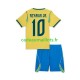 Brésil Maillot avec flocage Neymar JR 10 Domicile Coupe du Monde 2026 ,Tenue Enfant MC