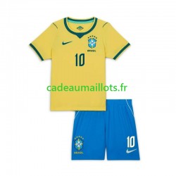 Brésil Maillot avec flocage Neymar JR 10 Domicile Coupe du Monde 2026 ,Tenue Enfant MC
