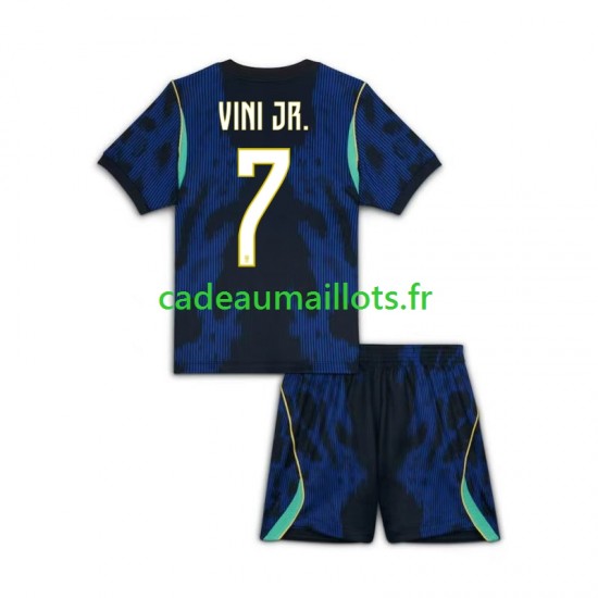 Brésil Maillot avec flocage Vinicius Junior 7 Extérieur Coupe du Monde 2026 ,Tenue Enfant MC