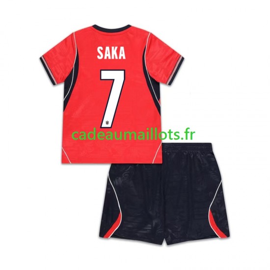 Angleterre Maillot avec flocage Bukayo Saka 7 Extérieur Coupe du Monde 2026 ,Tenue Enfant MC