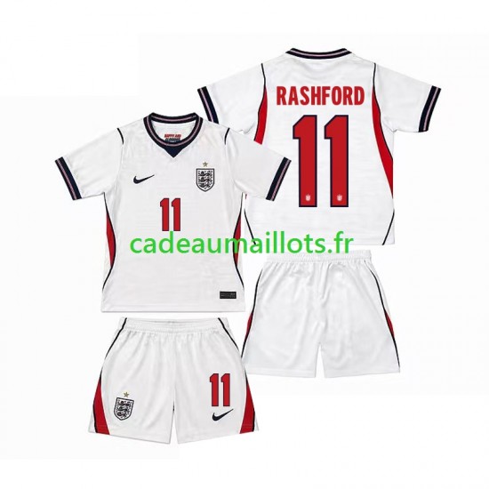 Angleterre Maillot avec flocage Marcus Rashford 11 Domicile Coupe du Monde 2026 ,Tenue Enfant MC