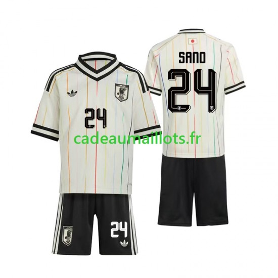 Japon Maillot avec flocage Kaishu Sano 24 Extérieur Coupe du Monde 2026 ,Tenue Enfant MC