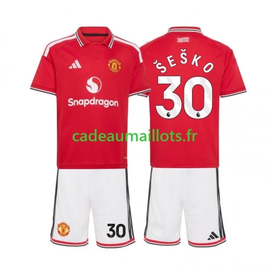 Manchester United Maillot avec flocage Benjamin Sesko 30 Domicile 2026-2027 ,Tenue Enfant MC
