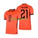 Pays-Bas Maillot avec flocage Frenkie de Jong 21 Domicile Coupe du Monde 2026 ,Homme MC