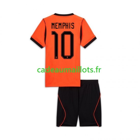Pays-Bas Maillot avec flocage Memphis Depay 10 Domicile Coupe du Monde 2026 ,Tenue Enfant MC