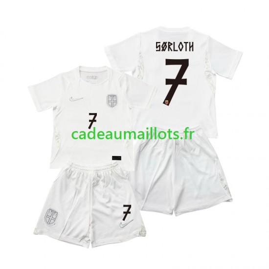 Norvège Maillot avec flocage Alexander Sorloth 7 3ème Coupe du Monde 2026 ,Tenue Enfant MC