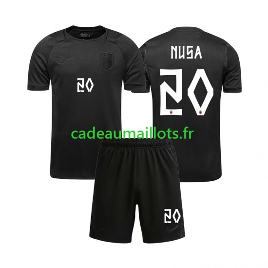 Norvège Maillot avec flocage Antonio NUSA 20 Extérieur Coupe du Monde 2026 ,Tenue Enfant MC
