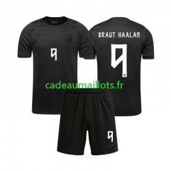 Norvège Maillot avec flocage Braut Haaland 9 Extérieur Coupe du Monde 2026 ,Tenue Enfant MC