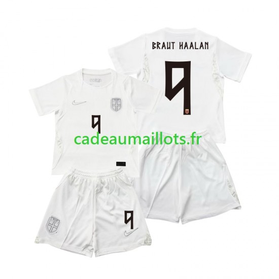 Norvège Maillot avec flocage Braut Haaland 9 3ème Coupe du Monde 2026 ,Tenue Enfant MC