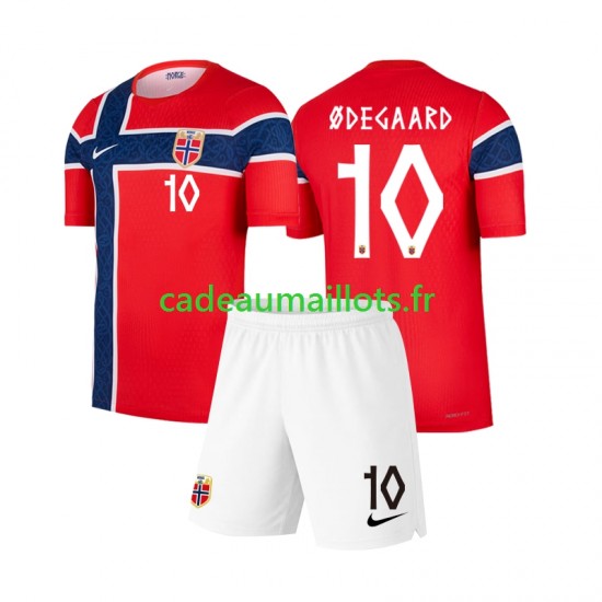 Norvège Maillot avec flocage Martin Odegaard 10 Domicile Coupe du Monde 2026 ,Tenue Enfant MC