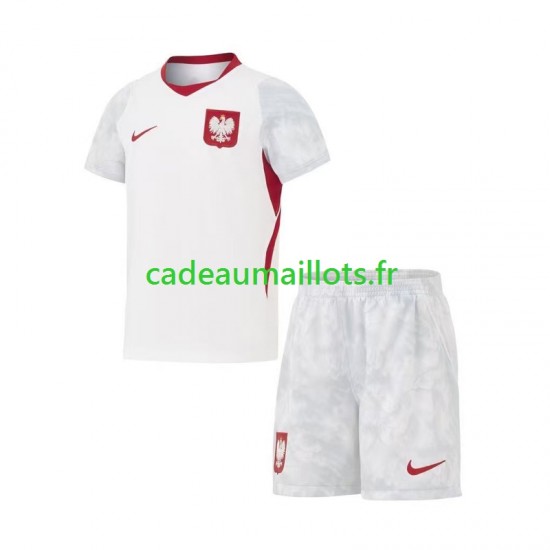 Pologne Maillot avec flocage Domicile Coupe du Monde 2026 ,Tenue Enfant MC
