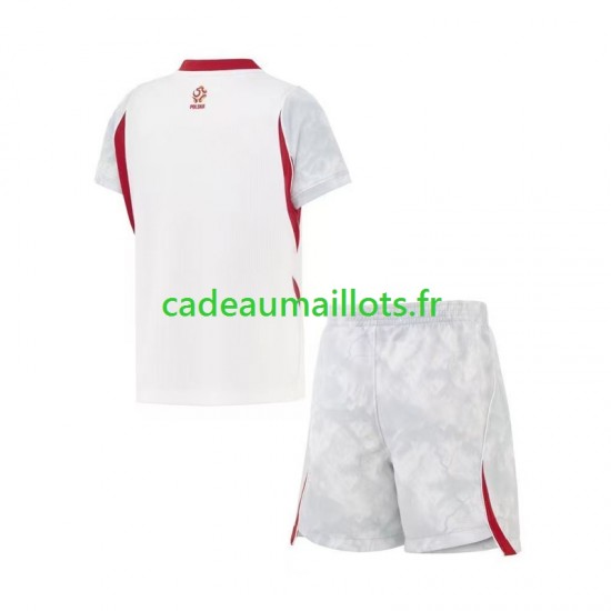 Pologne Maillot avec flocage Domicile Coupe du Monde 2026 ,Tenue Enfant MC