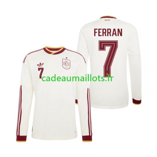 Espagne Maillot avec flocage Ferran Torres 7 Extérieur Coupe du Monde 2026 ,Homme ML