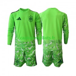 Espagne Maillot avec flocage 6th Green color Gardien Coupe du Monde 2026 ,Tenue Enfant ML