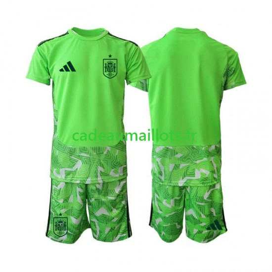 Espagne Maillot avec flocage 6th Green color Gardien Coupe du Monde 2026 ,Tenue Enfant MC