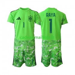 Espagne Maillot avec flocage David Raya 1 6th Green color Gardien Coupe du Monde 2026 ,Tenue Enfant MC