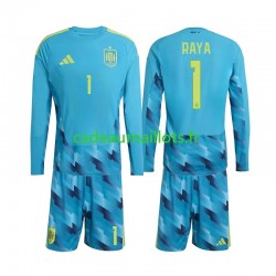 Espagne Maillot avec flocage David Raya 1 Gardien Domicile Coupe du Monde 2026 ,Tenue Enfant ML