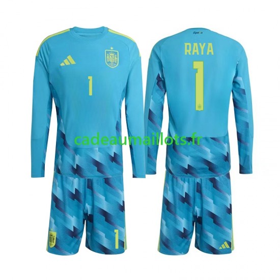 Espagne Maillot avec flocage David Raya 1 Gardien Domicile Coupe du Monde 2026 ,Tenue Enfant ML