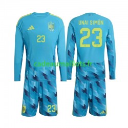 Espagne Maillot avec flocage Unai Simon 23 Gardien Domicile Coupe du Monde 2026 ,Tenue Enfant ML