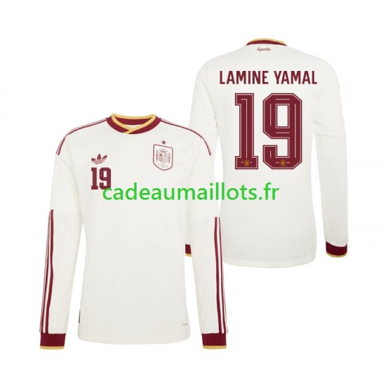 Espagne Maillot avec flocage Lamine Yamal 19 Extérieur Coupe du Monde 2026 ,Homme ML