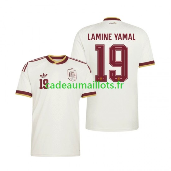 Espagne Maillot avec flocage Lamine Yamal 19 Extérieur Coupe du Monde 2026 ,Homme MC