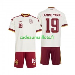 Espagne Maillot avec flocage Lamine Yamal 19 Extérieur Coupe du Monde 2026 ,Tenue Enfant MC