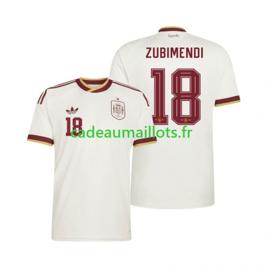 Espagne Maillot avec flocage Martin Zubimendi 18 Extérieur Coupe du Monde 2026 ,Homme MC