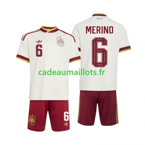 Espagne Maillot avec flocage Mikel Merino 6 Extérieur Coupe du Monde 2026 ,Tenue Enfant MC
