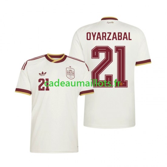 Espagne Maillot avec flocage Mikel Oyarzabal 21 Extérieur Coupe du Monde 2026 ,Homme MC
