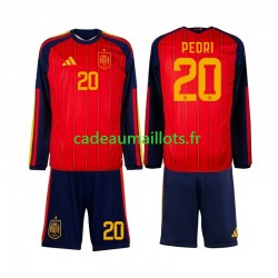 Espagne Maillot avec flocage Pedri 20 Domicile Coupe du Monde 2026 ,Tenue Enfant ML