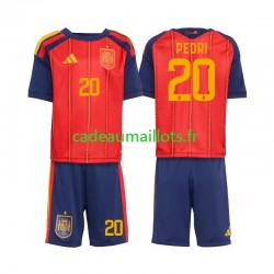 Espagne Maillot avec flocage Pedri 20 Domicile Coupe du Monde 2026 ,Tenue Enfant MC