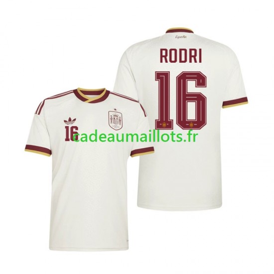Espagne Maillot avec flocage Rodri 16 Extérieur Coupe du Monde 2026 ,Homme MC